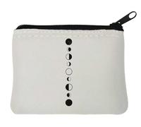 Phases of The Moon Neoprene Coin Purse Pouch 10x11cm White