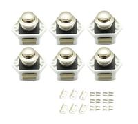 PHASFBJ 6Pcs Push Button Latch Catch Push Door Lock, Cabinet Drawer Catches and Latches, Keyless Door Cupboard Lock Knob, for Camper Van Motorhome Caravan Boat,White