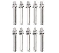 PHasz 10 Pack Stainless Steel Expansion Screw Bolts, M6 Hex Nut Expansion Sleeve Anchor Bolt Heavy Duty Fixing Anchors,M6×70mm