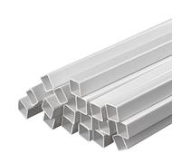 PHasz 20 Pcs ABS Hollow Square Tube Side Length 3-10Mm Length 500Mm Plastic Model Tube Suitable for Architectural Model,Side length 10mm