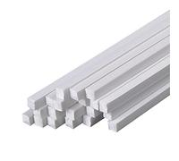 PHasz 20 Pieces ABS Square Rod Length 500Mm, White Plastic Solid Bar Side Length 1-6Mm Suitable for DIY Sand Table Model,Side length 6mm