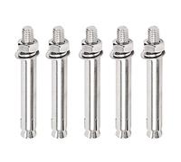 PHasz 5 Pieces M10 Heavy Duty Expansion Screw Bolts Stainless Steel External Hex Nut Expansion Sleeve Anchor Bolt for Wall Building,M10×200mm