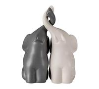 PHASZ Elephant Table Decorations | Decorative Loving Pair of Elephants Sculpture,Cute Animal Ornament for Bookcase, Modern Style for Mantelpieces, Coffee Tables