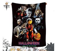 PHASZ Halloween blanket Horror Movie Theme Blanket, Halloween Horror Movie Blanket, Xmas Rug Soft Throw Fleece Blankets for Gift Bed Sofa Lightweight Flannel Blanket Bedding