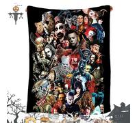 PHASZ Halloween blanket Horror Movie Theme Blanket, Halloween Horror Movie Blanket, Xmas Rug Soft Throw Fleece Blankets for Gift Bed Sofa Lightweight Flannel Blanket Bedding