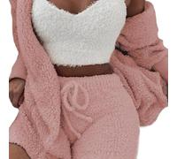 PHASZ Women's 3-Piece Cozy Knit Set - Pink, Size M