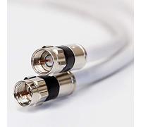 PHAT SATELLITE 50ft White RG6 Made in USA Digital Coaxial Cable Shielded PVC Jacket UL ETL RoHS 75 Ohm RG-6 Audio Video Coax Wire Professional Certified USA Patented Compression F-Connectors