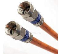PHAT SATELLITE INTL 200ft Direct Burial Underground RG6 COAXIAL Cable 18AWG Gel Coated Braid Weather Seal All Brass CONNECTORS UL ETL Internet Digital HD Satellite Cut to Order Assembled in USA