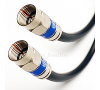 PHAT SATELLITE INTL 200ft WEATHER SEAL QUAD SHIELD OUTDOOR 3GHZ RG-6 Coaxial Cable 75 Ohm (Satellite TV or Broadband Internet) ANTI CORROSION BRASS CONNECTOR RG6 Fittings Assembled in USA
