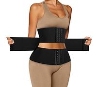 Phateey Corset Waist Trainer for Women Lower Belly Fat, 3 Belts Adjustable Neoprene Workout Sweat Waist Trainer for Women Hourglass Figure, Double Firm Waist Cover and Tummy Control - M, Black, Medium