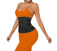 Phateey Women Waist Trainer Cincher 3 Straps - Tummy Control Sweat Girdle Workout Slim Belly Band for Weight Loss, Black - Zipper - 3 Belts - Sweat Waist Trainer, Large
