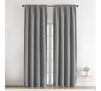 Phating 2 Panels Fire Retardant Curtain,Rod Pocket Flame Resistant Blackout Curtains Room Darkening for School Classroom Dorm Nursing Home (2 Panels, Grey, 52 X 84 in)
