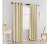 Phating Fire Retardant Curtain Flame Resistant Blackout Curtains for School Classroom Dorm Nursing Home(2 Panels,Beige, 52X63inch)