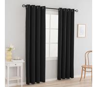 Phating Inherent Flame Retardant Blackout Curtains Drapes Meet NFPA701 Test, Elderly Home,Set of Two,Energy Efficiency Window Curtains for Classroom(2 Panels,Black, 52X63inch)