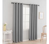 Phating Inherent Flame Retardant Blackout Curtains, Meets NFPA701 Test, Senior Home, Set of 2, Energy Efficient Window Curtains for Classroom (2 Panels, Grey, 52x63 inch)