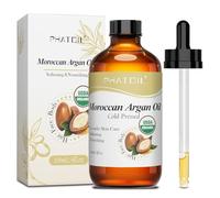 PHATOIL 100% Pure Organic Argan Oil of Moroccan for Hair, USDA Certified Cold Pressed Moroccan Argan Oils for Frizz, Dry Hair, Body Massage Carrier Oil for Skin, Face Moisturizing & Nourishing, 118ml