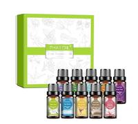 PHATOIL Fragrance Oil Set for Diffusers, Humidifier, DIY Candle, Soap, Essential Scent Oils Set with White Musk, Coconut&Vanilla, Fresh Linen, Sea Breeze, Baby Powder, Mandarin, Freesia, 10Pcs x 10ml
