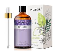 PHATOIL Lavender Essential Oil 100ml, 100% Natural & Pure Premium Graded Lavender Essential Oils for Diffusers, Humidifiers, Aromatherapy, Skin Hair Care and Candle Soap Making