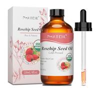 PHATOIL Organic Rosehip Seed Oil 118ml - 100% Pure, Cold Pressed & USDA Certified - Anti-Aging Rosehip Oil for Face, Skin, Hair & Nails