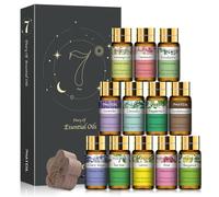 PHATOIL Premium Essential Oils Set with Wood Diffuser, Pure Natural Scent Fragrance Oil Gift Set-12 Pack/5ml for Relaxation, Aromatherapy, Diffusers, Humidifier