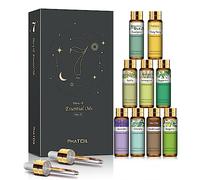 PHATOIL Pure Essential Oils Set, Aromatherapy Oils Gift Set for Soap, Candle Making, Premium Quality Essential Oil for Diffuser, Humidifier, Massage, 9 Pcs x 10ml