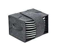 PHATRIP Caravan Plate Holder Felt for 8 Plates Crockery 27 cm Bag Felt Bag Plate Crockery Storage Caravan Camping Accessories for Motorhome Camper Van Gadgets Kitchen