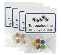 PHAWNGU 4 Pack Funny Replacement Marbles Gag Gift for Adults, Mental Emergency Kit, “to Replace The Ones You Lost” Joke Set, Office Humor, White Elephant Coworker Gift