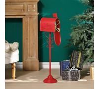 Phaxth Metal Christmas Letters to Santa Mailbox, 37" H North Pole Mailbox Christmas Decorative, Red Mailbox for Home Room Xmas Holiday Party Large Capacity