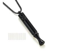 phaxud Stainless Steel Mindfulness Breathing Necklace & Essential Oil Diffuser for Women Men 2-in-1 Breathe Free Necklace Tool for Inner Balance, Relaxation and Meditation, Stainless Steel, No