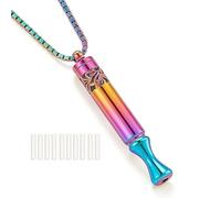 phaxud Stainless Steel Mindfulness Breathing Necklace & Essential Oil Diffuser for Women Men 2-in-1 Breathe Free Necklace Tool for Inner Balance, Relaxation and Meditation, Stainless Steel, No