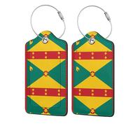 Phayah 1 Pcs Flag of Grenada Luggage Tags Privacy Cover Id Label with Stainless Steel Loop and for Travel Bag Suitcase