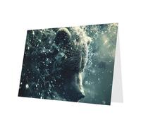 PHAYAH 10 Sheets Bear In The River Pattern Holiday Cards Dark Green Envelope Suitable As Wedding Anniversary And Party Invitation Cards