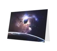 PHAYAH 10 Sheets Earth And Moon Pattern Holiday Cards Red Envelope Suitable As Wedding Anniversary And Party Invitation Cards