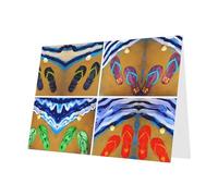 PHAYAH 10 Sheets Flip Flops Pattern Holiday Cards Blue Envelope Suitable As Wedding Anniversary And Party Invitation Cards