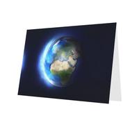 PHAYAH 10 Sheets Glowing Earth Pattern Holiday Cards Red Envelope Suitable As Wedding Anniversary And Party Invitation Cards