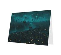 PHAYAH 10 Sheets Lights In The Dark Holiday Cards Dark Green Envelope Suitable As Wedding Anniversary And Party Invitation Cards