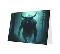 PHAYAH 10 Sheets Minotaur Holiday Cards Dark Green Envelope Suitable As Wedding Anniversary And Party Invitation Cards