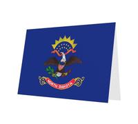 PHAYAH 10 Sheets North Dakota State Flag Holiday Cards Blue Envelope Suitable As Wedding Anniversary And Party Invitation Cards