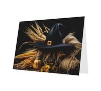 PHAYAH 10 Sheets Witch Hat Corn Holiday Cards Red Envelope Suitable As Wedding Anniversary And Party Invitation Cards