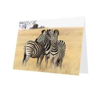 PHAYAH 10 Sheets Zebras On South Africa Pattern Holiday Cards Red Envelope Suitable As Wedding Anniversary And Party Invitation Cards