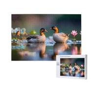 Phayah 1000 Piece Adult Puzzle Kids Wooden Puzzle Toy DIY Kit Home Decor 75x50cm A Pair of Mandarin Ducks Pattern