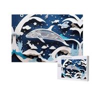 Phayah 1000 Piece Adult Puzzle Kids Wooden Puzzle Toy Diy Kit Home Decor 75x50cm Fantasy Space Whale Pattern
