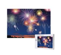 Phayah 1000 Piece Adult Puzzle Kids Wooden Puzzle Toy DIY Kit Home Decor 75x50cm Fireworks in The Sky Pattern