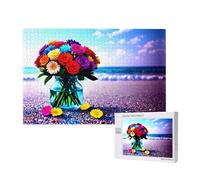 Phayah 1000 Piece Adult Puzzle Kids Wooden Puzzle Toy Diy Kit Home Decor 75x50cm Flower Arrangement Glass Bottle Pattern