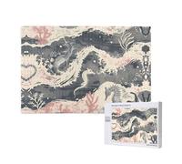 Phayah 1000 Piece Adult Puzzle Kids Wooden Puzzle Toy Diy Kit Home Decor 75x50cm Seahorse And Fish Pattern