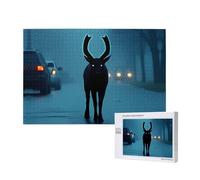 Phayah 1000 Piece Adult Puzzle Kids Wooden Puzzle Toy DIY Kit Home Decor 75x50cm Shadow Deer Pattern
