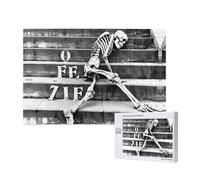 Phayah 1000 Piece Adult Puzzle Kids Wooden Puzzle Toy Diy Kit Home Decor 75x50cm Skeleton Lying On Steps Pattern