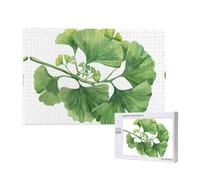 Phayah 1000 Piece Adult Puzzle Kids Wooden Puzzle Toy DIY Kit Home Decor 75x50cm Sketch Ginkgo Biloba Pattern