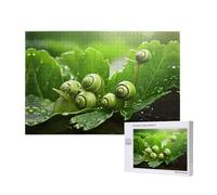 Phayah 1000 Piece Adult Puzzle Kids Wooden Puzzle Toy Diy Kit Home Decor 75x50cm Snail On Vegetable Leaf Pattern