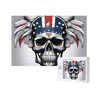 Phayah 300 Piece Adult Puzzle Kids Wooden Puzzle Toy Kit Home Decor 40 X 28 Cm American Skull Pattern